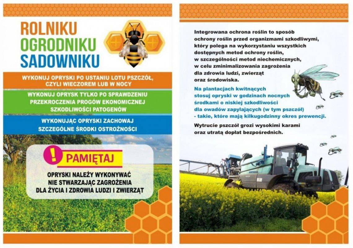 Grafika 1: Informacja dla rolników dot. oprysków w czasie lotów pszczół