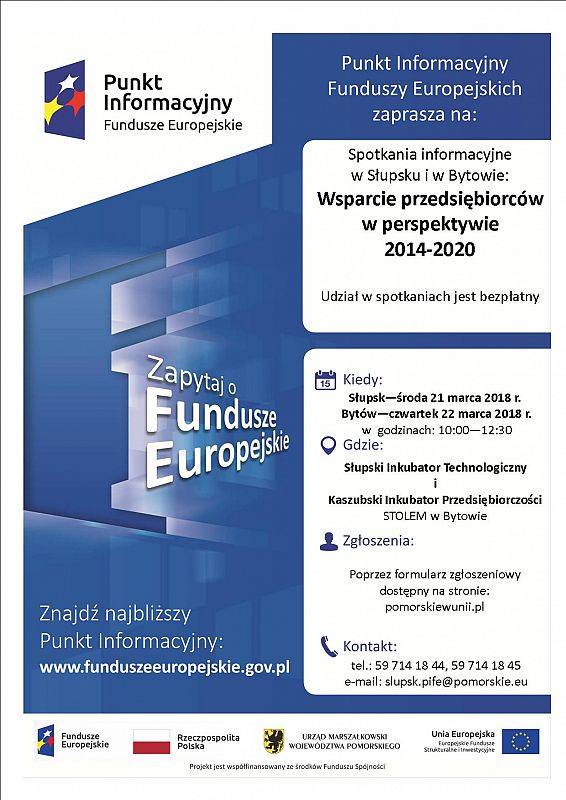 Grafika #0: Spotkania informacyjne w Słupsku i w Bytowie: Wsparcie przedsiębiorców w perspektywie finansowej 2014-2020