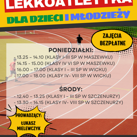 Grafika: Zajęcia lekkoatletyczne dla...